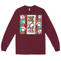 Burgundy baseball mom Long Sleeve Tee - LillyAllenDesigns