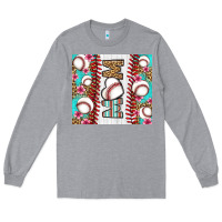 Heather Grey baseball mom Long Sleeve Tee - LillyAllenDesigns