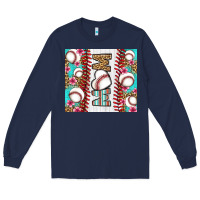 Navy baseball mom Long Sleeve Tee - LillyAllenDesigns