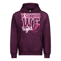 Mauve Wine Together WE Fight Urban Hoodie - CowhideDigitalArt