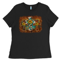 Black cross backgraund Ladies Tee - JahusDesignShop