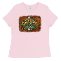 Bubblegum Pink cross backgraund Ladies Tee - JahusDesignShop