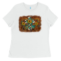 White cross backgraund Ladies Tee - JahusDesignShop