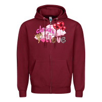 Burgundy Clouds of love with balloons Valentine's Day Zipper Hoodie - HowdyJamesFarm