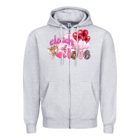 Heather Grey Clouds of love with balloons Valentine's Day Zipper Hoodie - HowdyJamesFarm