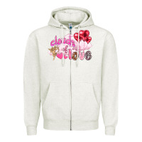 Oatmeal Heather Clouds of love with balloons Valentine's Day Zipper Hoodie - HowdyJamesFarm