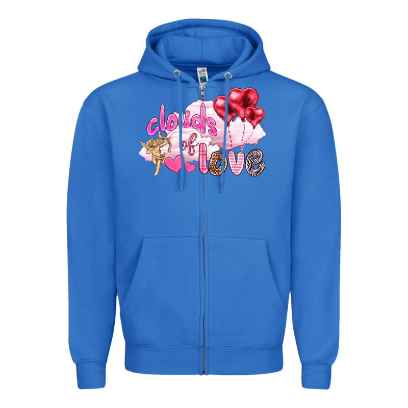 Clouds Of Love With Balloons Valentine's Day Zipper Hoodie by HowdyJamesFarm | Teevron