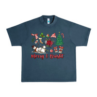 Midnight Navy merry bright Urban Heavy Tee - MaliasSmallBusiness