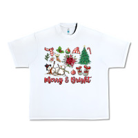 White merry bright Urban Heavy Tee - MaliasSmallBusiness
