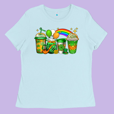 St Patricks Coffee Ladies Tee Designed By Jasminsmagicworld