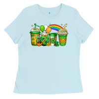 Baby Blue st patricks coffee Ladies Tee - Jasminsmagicworld