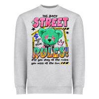 Heather Grey street rules Heavyweight Sweatshirt - Artiststas