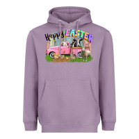 Lavender Happy Easter truck with farm animals Easter Day Heavyweight Hoodie - CowGirlArtShop