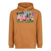 Meerkat Happy Easter truck with farm animals Easter Day Heavyweight Hoodie - CowGirlArtShop
