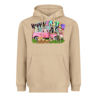 Mushroom Happy Easter truck with farm animals Easter Day Heavyweight Hoodie - CowGirlArtShop