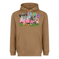 Toasted Coconut Happy Easter truck with farm animals Easter Day Heavyweight Hoodie - CowGirlArtShop