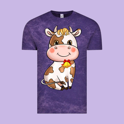 Cartoon Cow Vintage Tee Designed By Nancycooperartshop