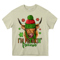 Mossy i'm freakin freezin christmas long haired cow Heavy Core Tee - Jasminsmagicworld