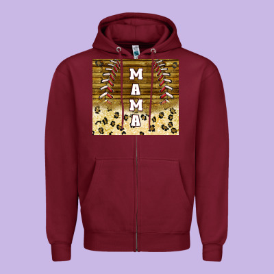 Mama Baseball Sippy Cup Zipper Hoodie Designed By Tumblerdesignbyshophia