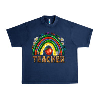 Navy rainbow teacher Urban Heavy Tee - NancyCooperArtShop