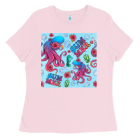 Summer And Octopus Seamless Pattern Ladies Tee | Teevron