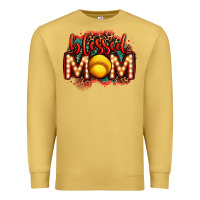 Antique Gold blessed softball mom lightbulb letters Premium Sweatshirt - OliviaCreatesArt