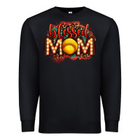 Black blessed softball mom lightbulb letters Premium Sweatshirt - OliviaCreatesArt