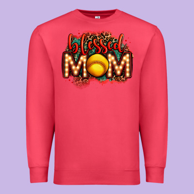 Blessed Softball Mom Lightbulb Letters Premium Sweatshirt Designed By Oliviacreatesart