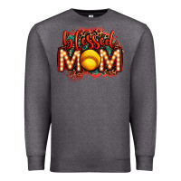 Charcoal Heather blessed softball mom lightbulb letters Premium Sweatshirt - OliviaCreatesArt