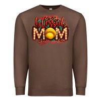 Chestnut blessed softball mom lightbulb letters Premium Sweatshirt - OliviaCreatesArt