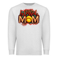 Oatmeal Heather blessed softball mom lightbulb letters Premium Sweatshirt - OliviaCreatesArt
