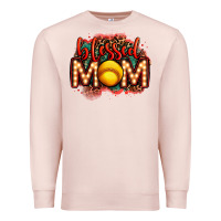 Pale Pink blessed softball mom lightbulb letters Premium Sweatshirt - OliviaCreatesArt