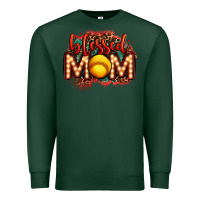 Sports Green blessed softball mom lightbulb letters Premium Sweatshirt - OliviaCreatesArt
