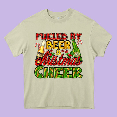 Fueled By Beer And Christmas Cheer With Beer Bottles Heavy Core Tee Designed By Adodesignshop
