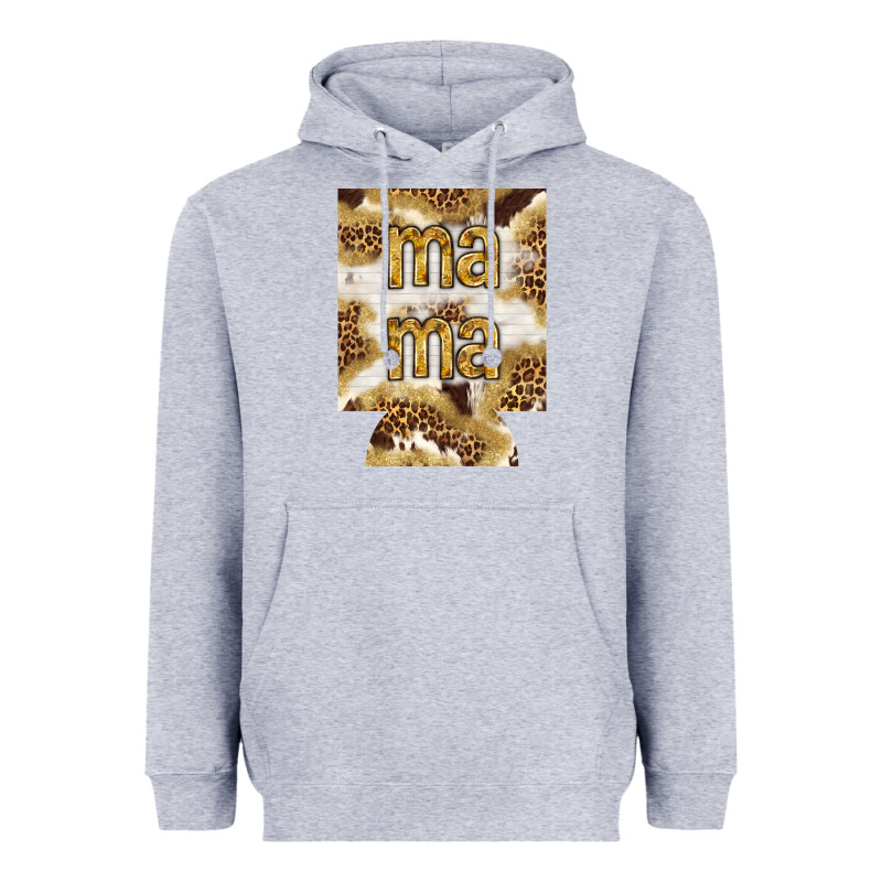 Mama With Leopard And Cowhide Regular Can Cooler Heavyweight Hoodie by HowdyJamesFarm | Teevron