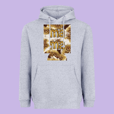 Mama With Leopard And Cowhide Regular Can Cooler Heavyweight Hoodie Designed By Howdyjamesfarm