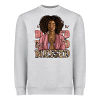 Heather Grey blessed black woman Heavyweight Sweatshirt - Artiststas