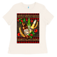 Bone beer bottles with mistletoe Ladies Tee - AdoDesignShop