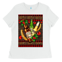 White beer bottles with mistletoe Ladies Tee - AdoDesignShop