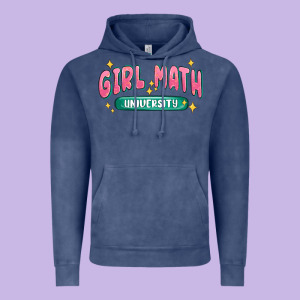 Girl Math University Vintage Hoodie Designed By Maliassmallbusiness