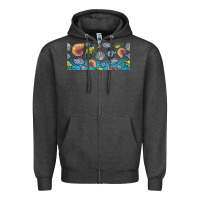 Charcoal Heather sea shells Zipper Hoodie - TumblerDesignByShophia
