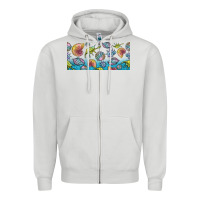 Dove Grey sea shells Zipper Hoodie - TumblerDesignByShophia