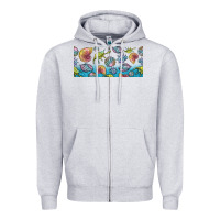 Heather Grey sea shells Zipper Hoodie - TumblerDesignByShophia