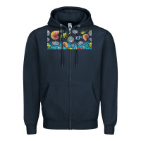 Navy sea shells Zipper Hoodie - TumblerDesignByShophia