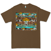 Cacao longhorn bull skull cowhide leopard turquoise Premium Tee - Artiststas
