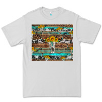 Dove Grey longhorn bull skull cowhide leopard turquoise Premium Tee - Artiststas