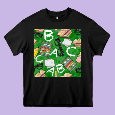 English Class Seamless Pattern Heavy Core Tee Designed By Bundleandbundleshop