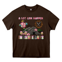Chocolate Brown easter a lot can happen in three days Heavy Core Tee - AdoDesignShop