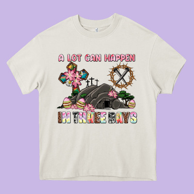 Easter A Lot Can Happen In Three Days Heavy Core Tee Designed By Adodesignshop