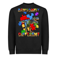 Black rawsomely different autism t rex Heavyweight Sweatshirt - Artiststas